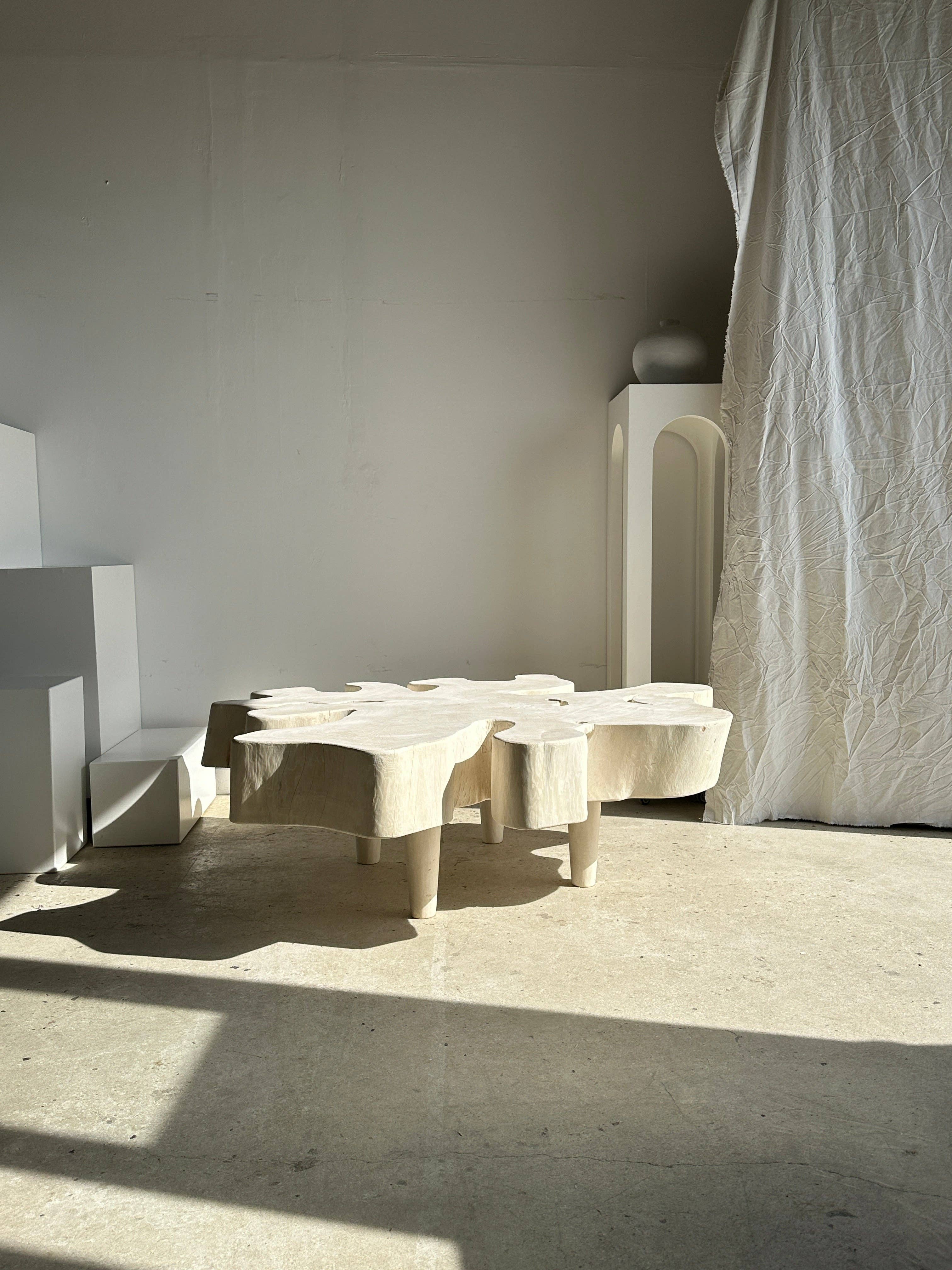 Office Objets - Wholesale Coffee Table - Very large coffee table in bleached mango wood with organic top D:140cm14