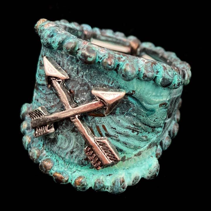 Lunar Deer - Wholesale Cocktail/statement ring - Western Native Arrow Stretch Ring0