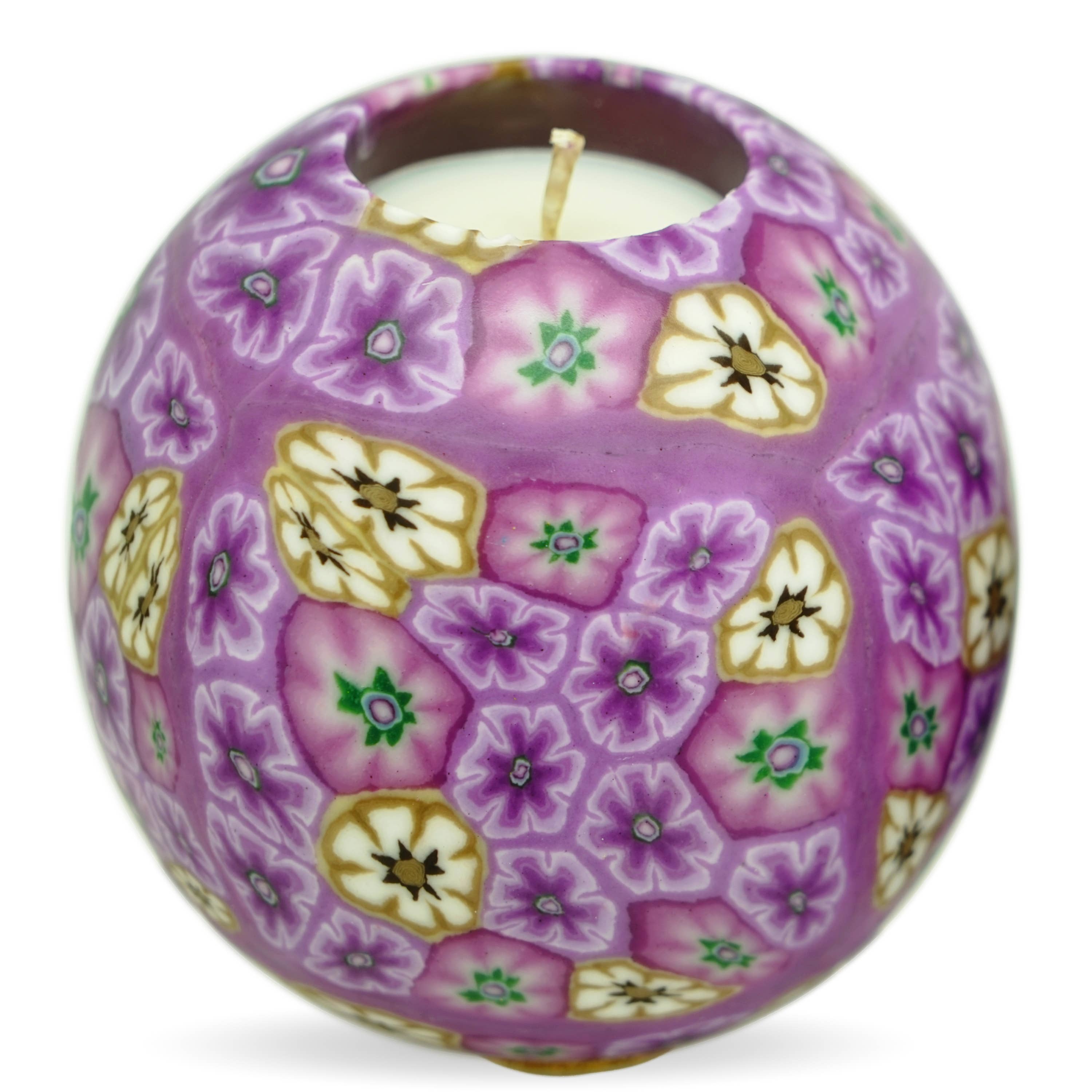 Alans Candle - Vente Bougies originales - Wisteria Blossom, bougie parfumée en forme de boule sphérique fabriquée à la main0