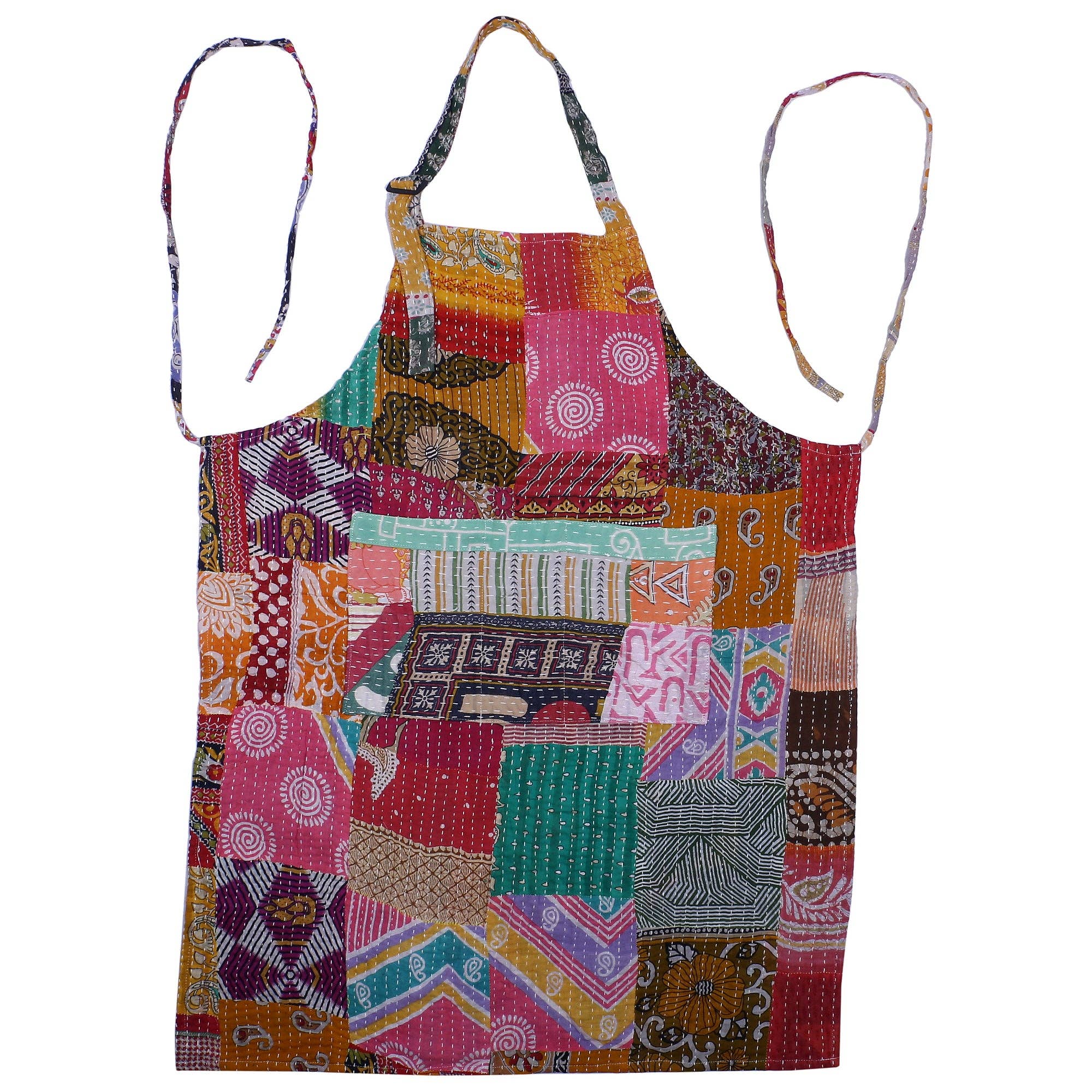 KHC - Wholesale Apron - Vintage Kantha Quilt Apron4