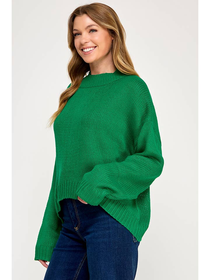 FSL Apparel - Wholesale Knit Sweater - Women's - IT3454 - LONG SLEEVE HIGH LOW HEM PULLOVER SOLID SWEATER 20