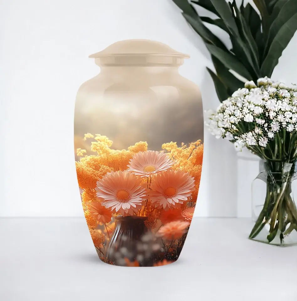 Ample Cremation Urns - Wholesale Urn - Flower Memorial Urns For Human Ashes Large Burial Urns 1