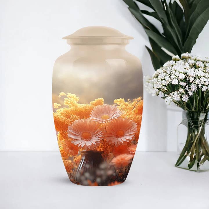 Ample Cremation Urns - Wholesale Urn - Flower Memorial Urns For Human Ashes Large Burial Urns 1
