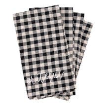 Glory Haus - Wholesale Dinner & Cloth Napkin - Black & White Check Napkins S/41