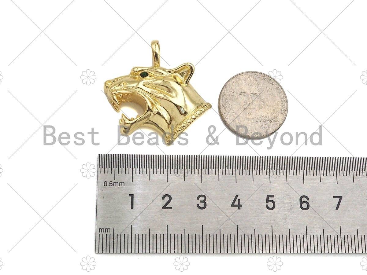 BestBeads&Beyond – wholesale Individual charm/pendant – 18K Gold Filled Tiger Head, Panther Head Pendant4