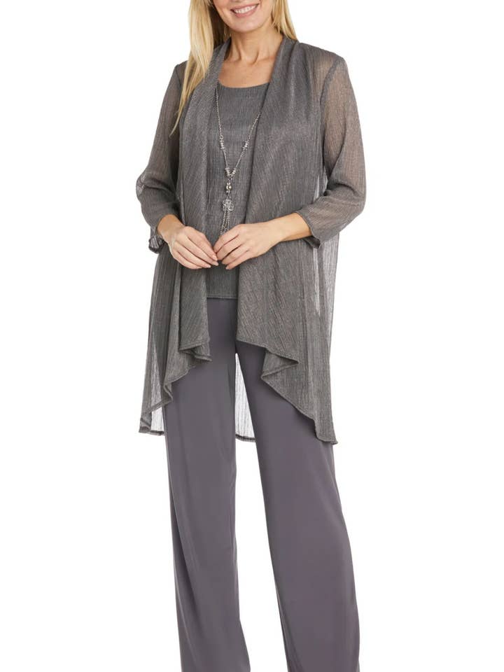 RM Richards Metallic 3-Piece Dressy Pants Set for wholesale by New Yorker's Apparel