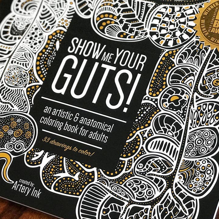 Artery Ink - Wholesale Coloring & Activity Book - Adult - Show Me Your Guts! An Artistic & Anatomical Coloring Book for Adults1
