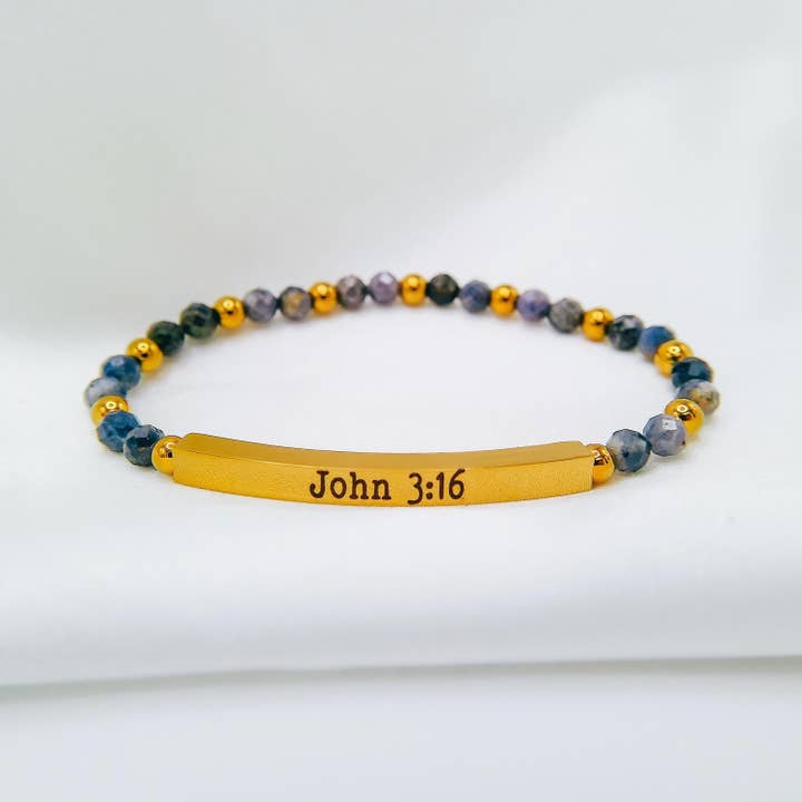 CUSTOM ENGRAVED BEADED BRACELET for wholesale by Avy + Tay