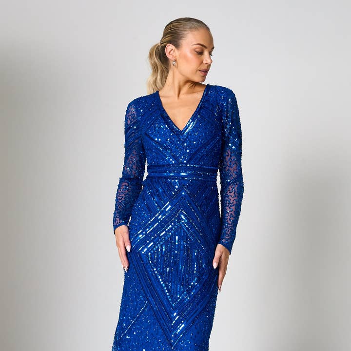 Vivian Blue Embellished Maxi Dress and other Purchase Wholesale vivian. Free Returns & Net 60 Terms on Faire trending on Faire.