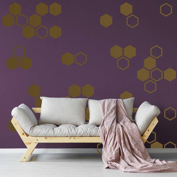 50x Honeycomb Wall Stickers Decor - Geometric Hexagon Sticker For Bedroom Living Room for wholesale by Decords