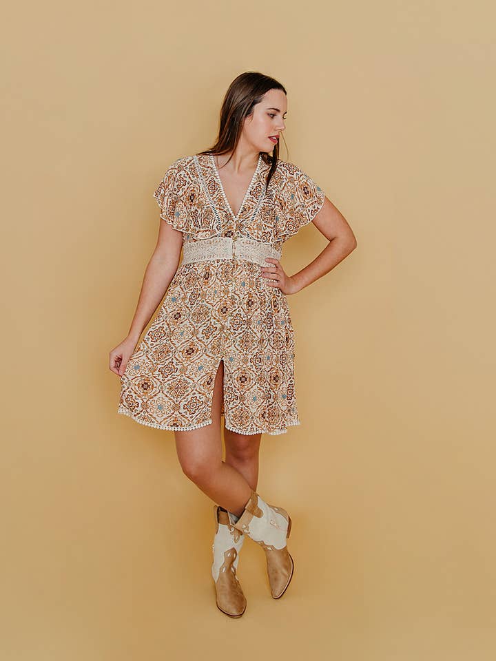 EMMA BROWN PRINTED BOHO DRESSES for wholesale by Lula Natura