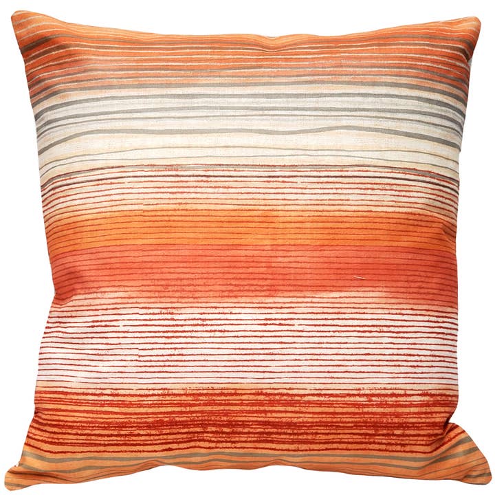 Sedona Stripes, cuscino da tiro arancione, 50,8 x 50,6 cm per la vendita all'ingrosso da parte di Pillow Decor