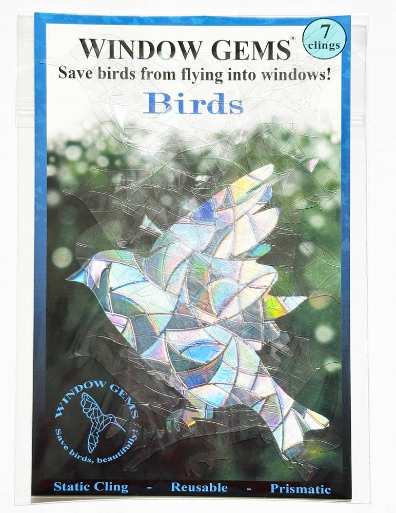 Window Gems - Wholesale Suncatcher - Bird Suncatcher Window Clings - Prismatic - Prevent Strikes4