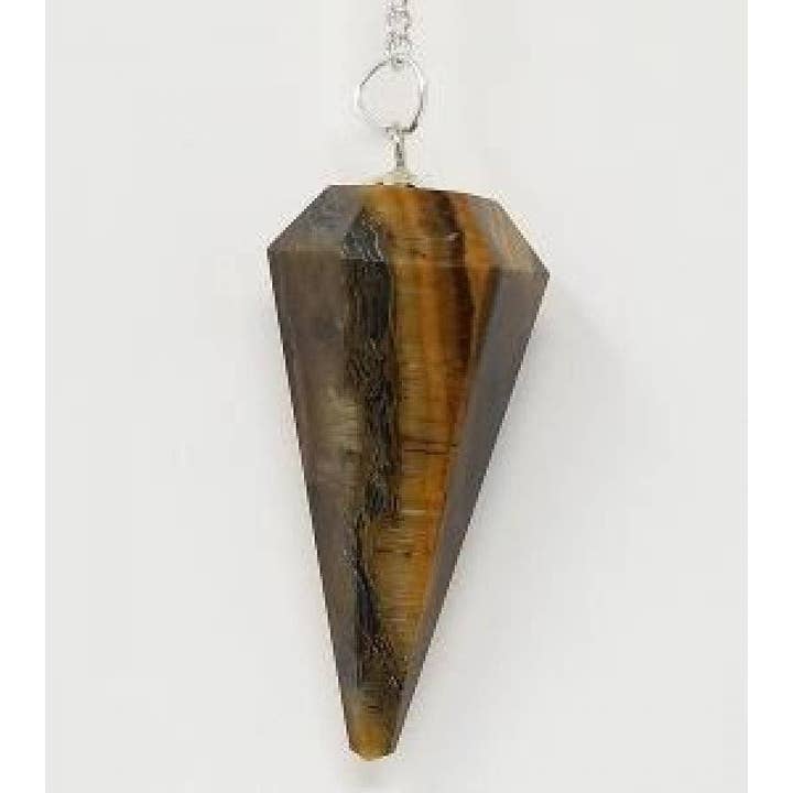 Pendolo con Occhio di Tigre con Catena (Confezione da 4) per la vendita all'ingrosso da parte di GREENROOTS USA LLC