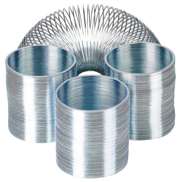 2"(50MM) SILVER METAL COIL SPRING LLB kids toys for wholesale by La Luna Bella - Toys