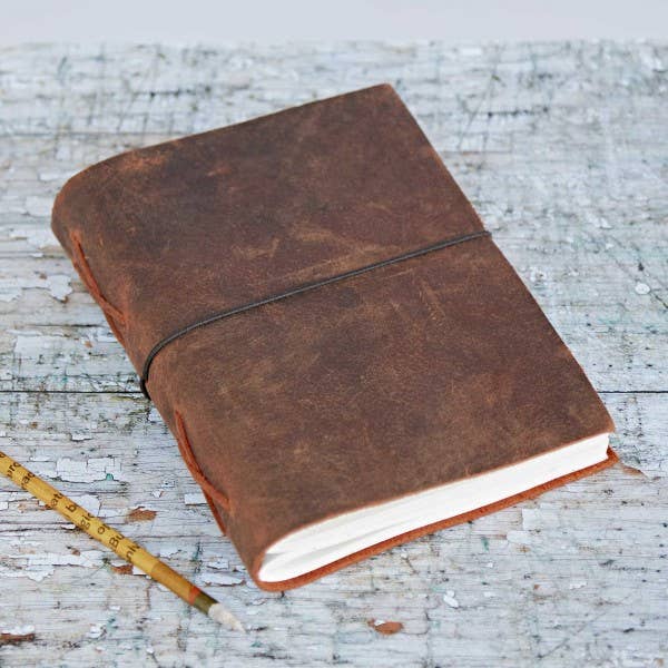 The Paper High Gift Company Limited – wholesale Journal/diary – Large Buffalo Leather Elastic Tie Journal Notebook
