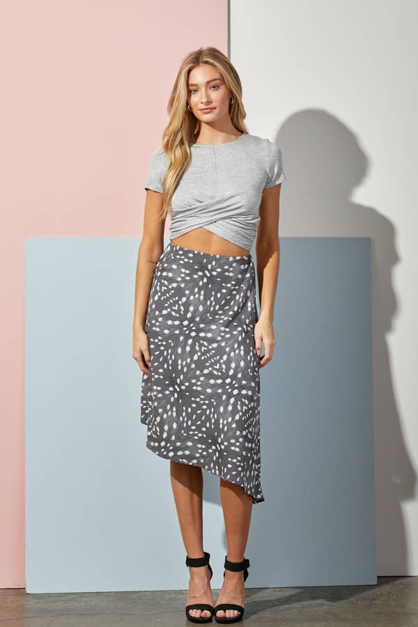 JADE BY JANE - Wholesale Skirt - Women's - Animal Print Asymmetrical Midi Skirt8