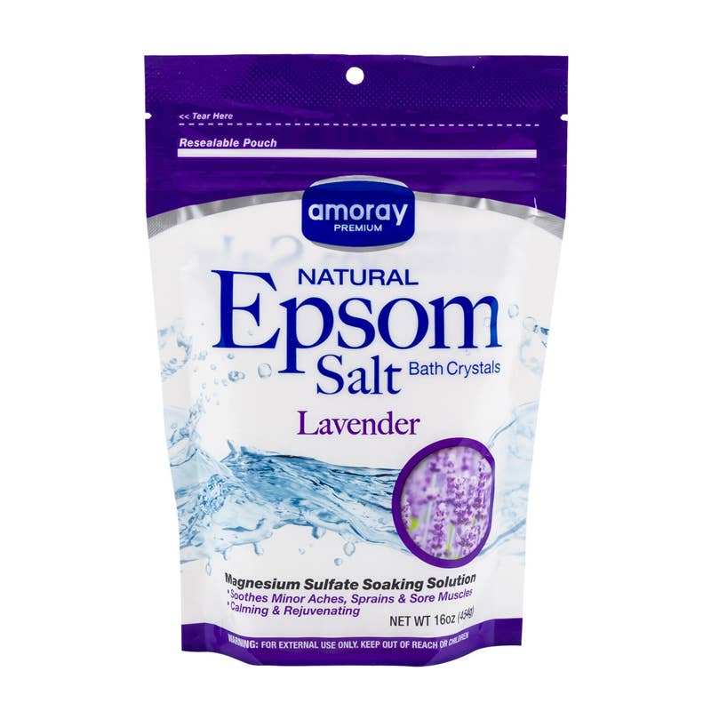 Deluxe Import Trading – wholesale Bath salts – Premium Natural Epsom Salt Bath Crystals - 16oz - Lavender0