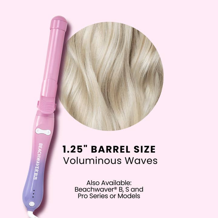 The Beachwaver Co. - Wholesale Curling Iron/Wand - Beachwaver B1.25 Pink Sunset1