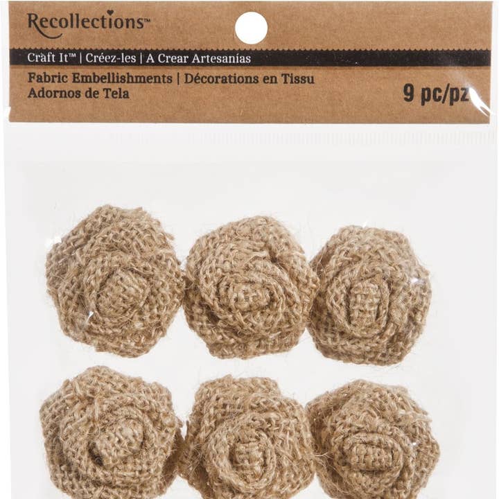 Factory Direct Craft - Wholesale Artificial Flowers - Burlap Rose Embellishments