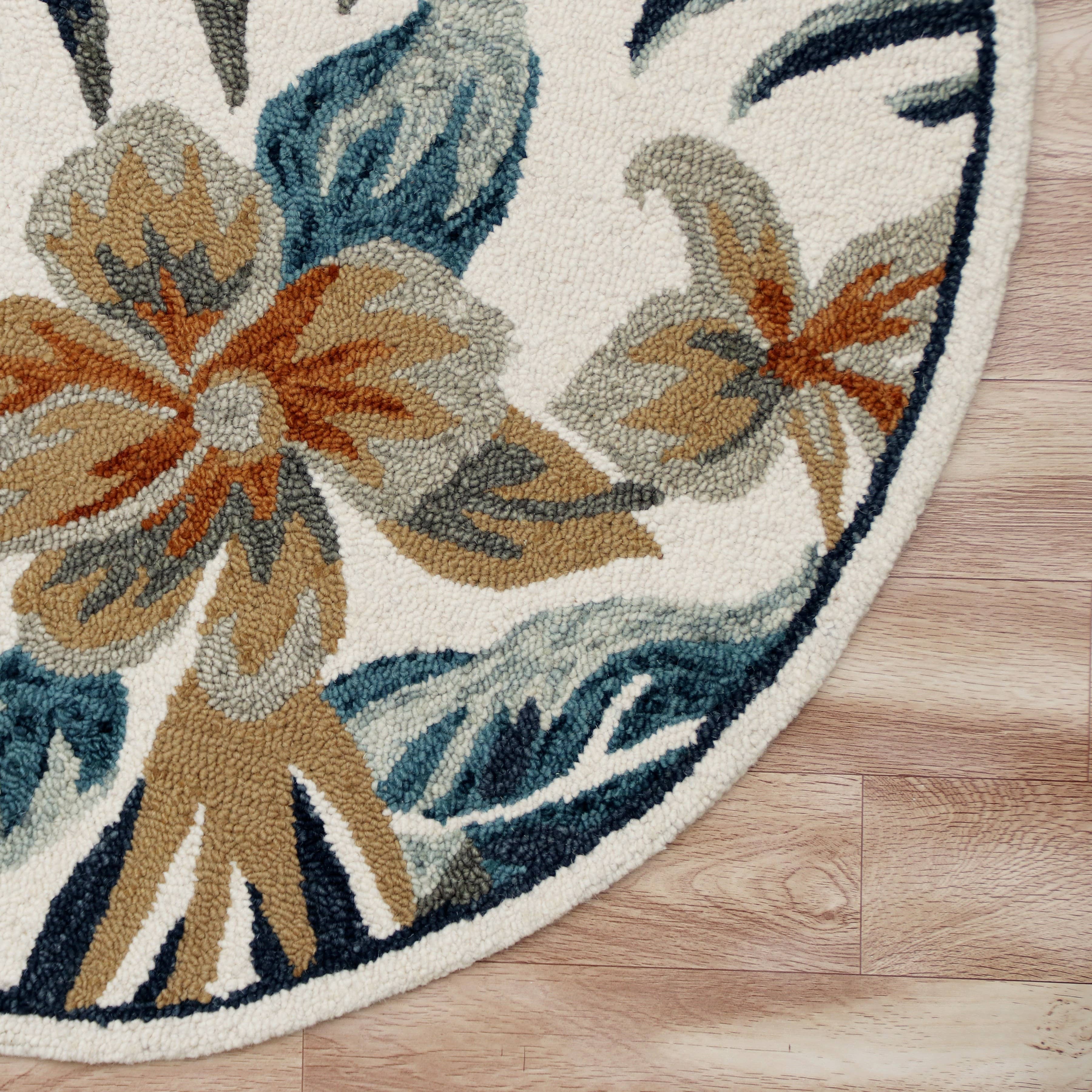 LR Home - Wholesale Area Rug - Raelyn Vintage Floral Hand-Tufted Wool Round Indoor Area Rug47