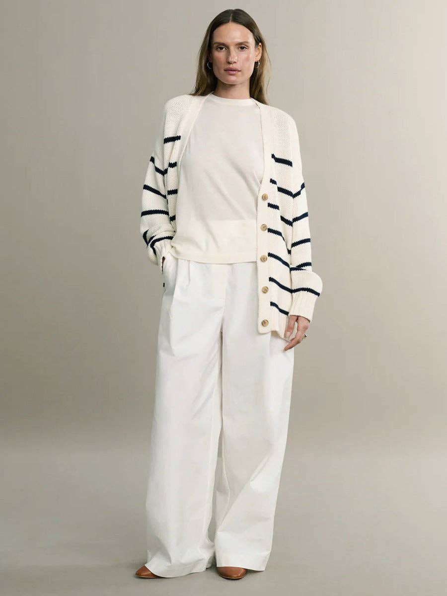 Marayn - Vente Cardigan – femme - Cardigan tricoté à rayures femme, mode européenne automne 202510