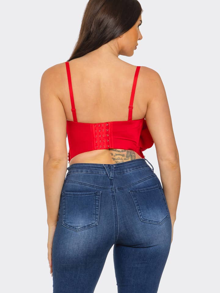 NEWGENS - Wholesale Corset - Women's - NT1113A 3D Floral Bustier Crop Top5