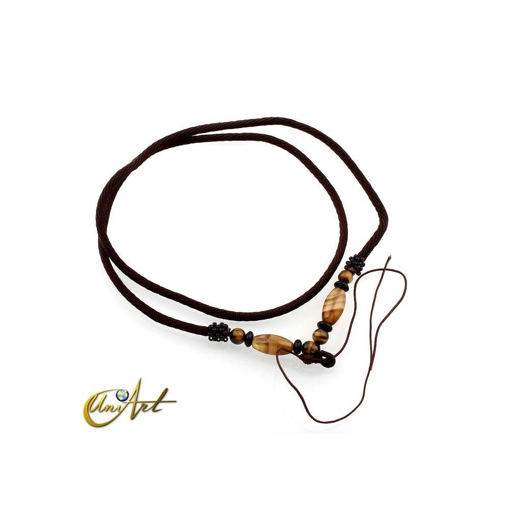 UniArt - Wholesale Beaded/Pearl Necklace - Cord with Agate and Tiger Eye1
