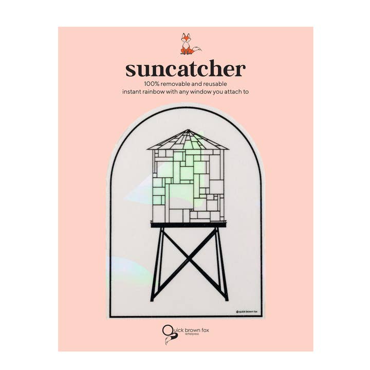 Quick Brown Fox Letterpress - Wholesale Suncatcher - Watertower Suncatcher - Vinyl Sticker