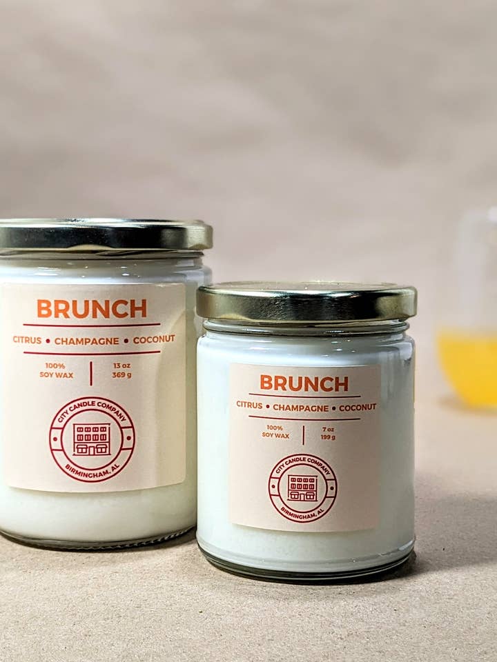 BRUNCH Citrus Champagne Fruity Jar Candle for wholesale by City Candle Company