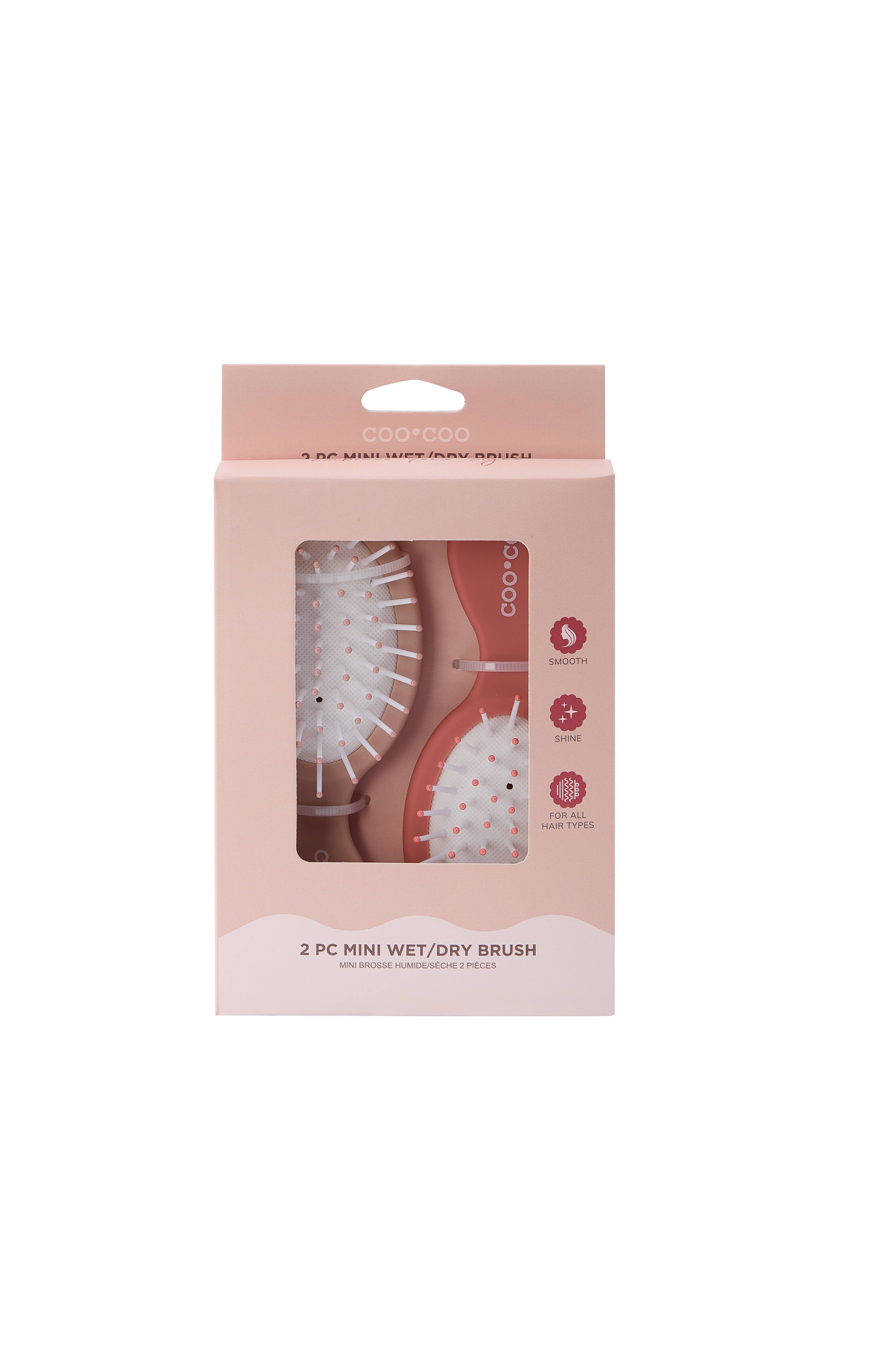 CooCoo Beauty - Wholesale Hair Brush/Comb - 2 PC Mini Hair Brush - Terra Cotta