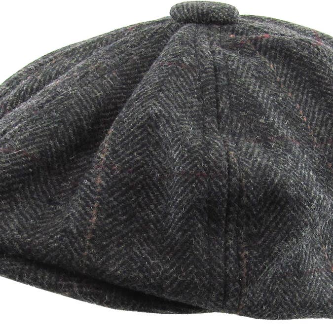 KBETHOS - Wholesale Newsboy/Schoolboy Hat - Men's - Herringbone Button Ascot
