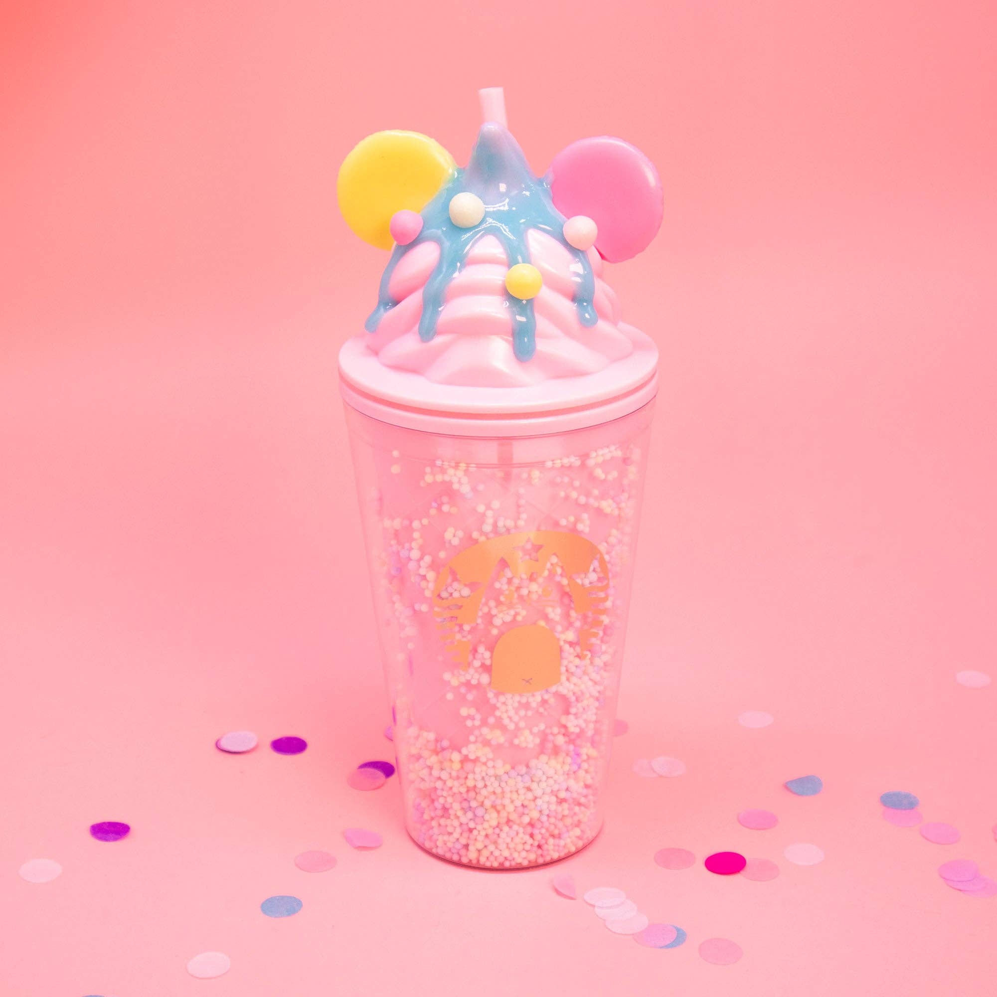 Bewaltz - Wholesale Insulated Mug/Tumbler - Candy Dots Soft Serve Sundae Tumbler - Strawberry