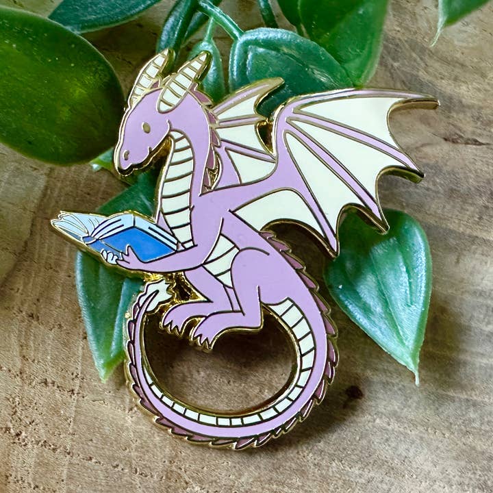 Pink Dragon Enamel Pin for wholesale by Magic&Books