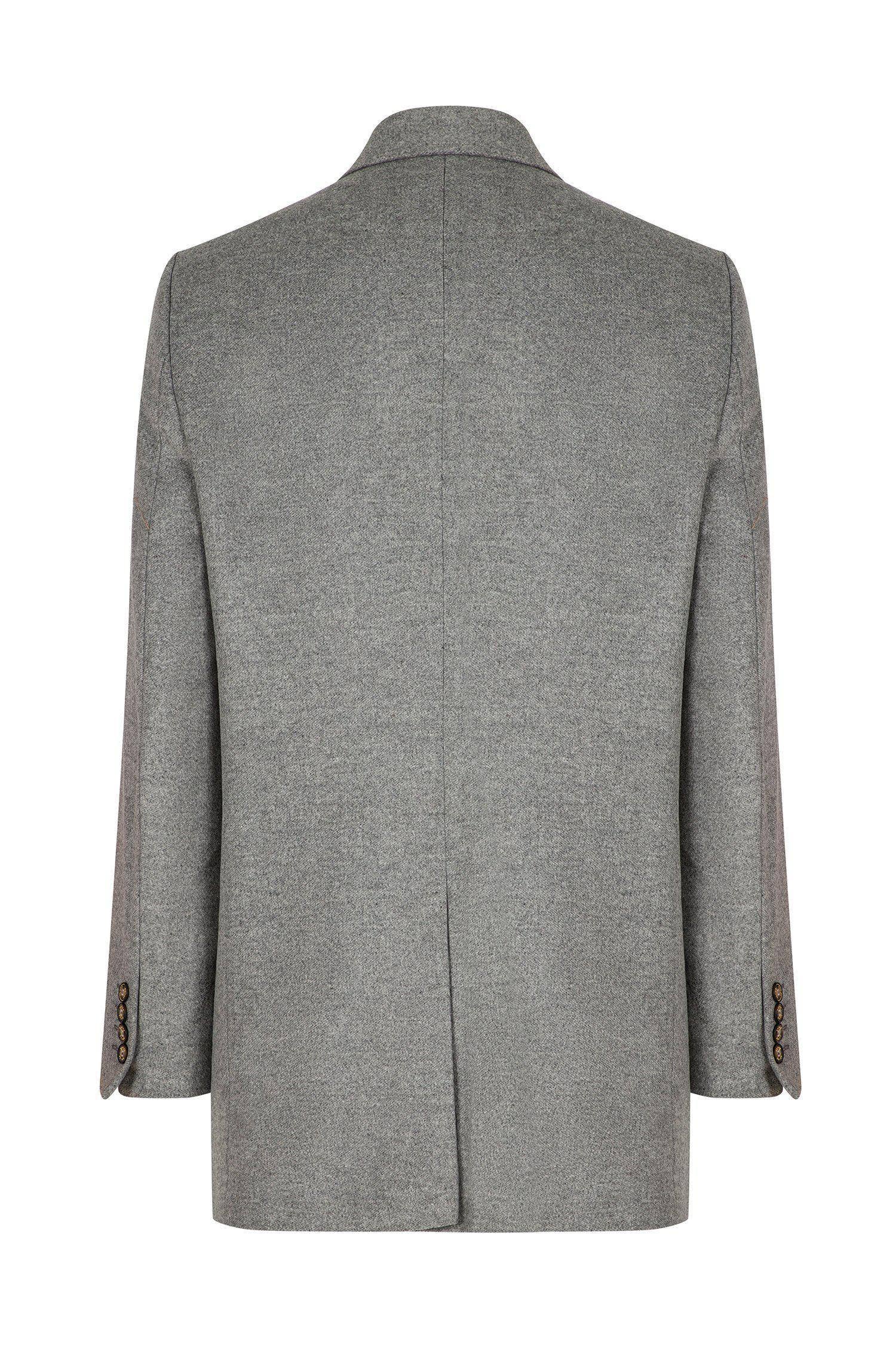 Men's Wool Melange Mid-Length Overcoat - Grey for wholesale on Faire7