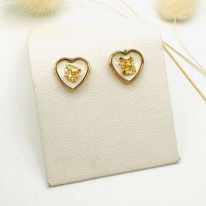 LOR CREATION - Wholesale Stud/Post Earrings - Croquette d'or heart - Ear stud0