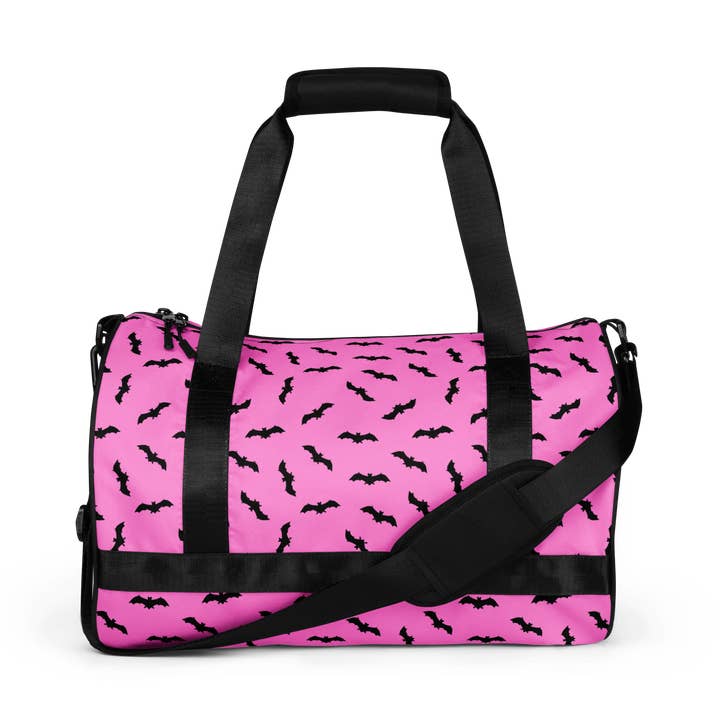 Pink Bats Gym Bag for wholesale by Goth Cloth Co.