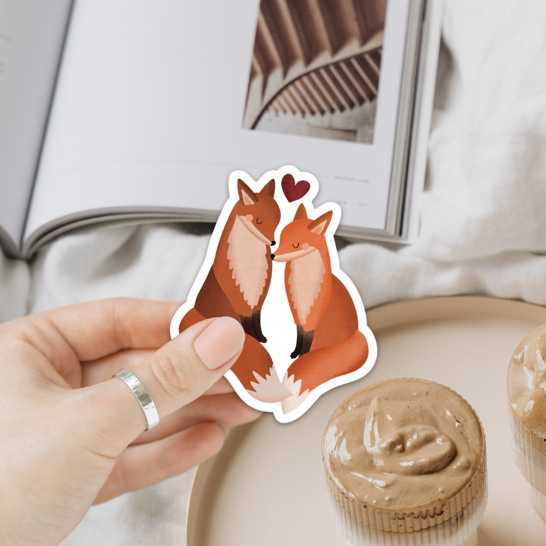 Tilda&Theo - Vente Aimants - Magnet Fox Couple Wedding - Cadeau magnétique pour réfrigérateur3