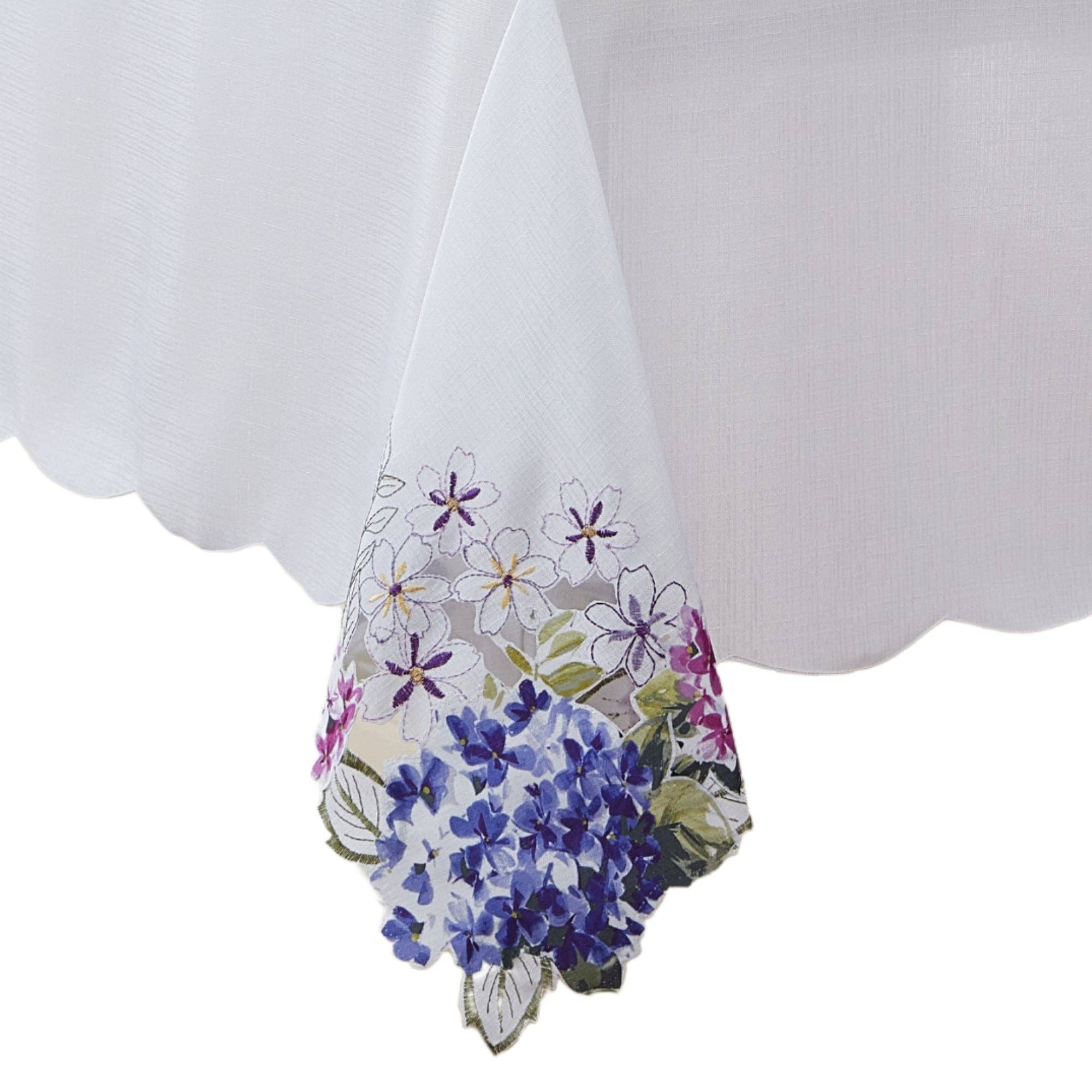 Threadmade Home - Wholesale Tablecloth - Spring Hydrangea Floral Cutwork Tablecloth1