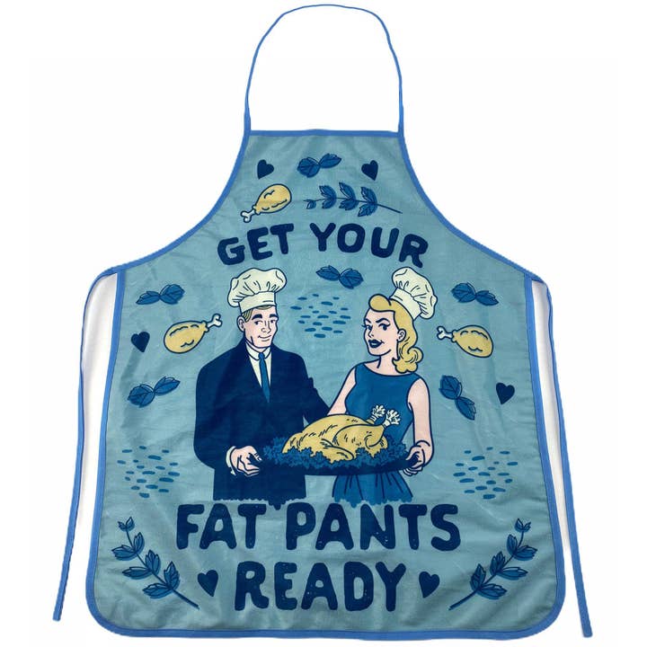 Blue Get Your Fat Pants Ready Oven Mitt Apron Hilarious for wholesale on Faire