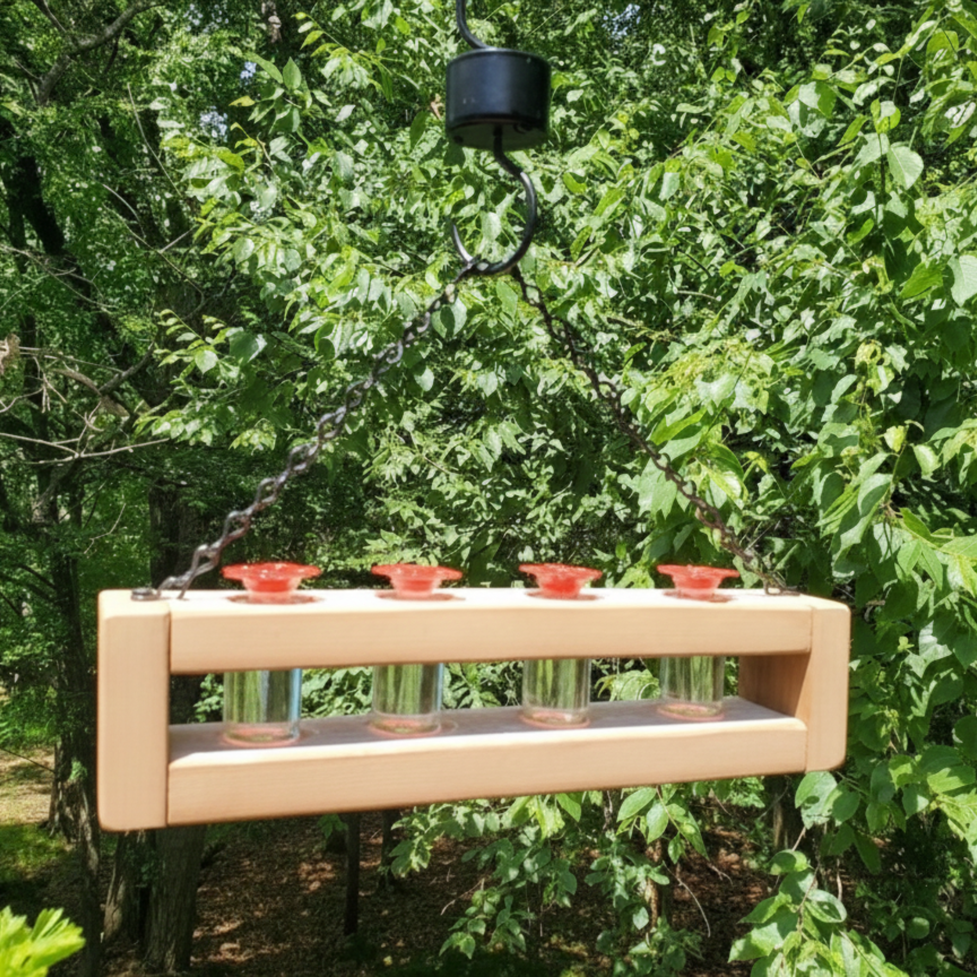 Flying Heart Threads - Wholesale Bird Feeder - Authentic Barnwood Hummingbird Feeder hanging or for window 7