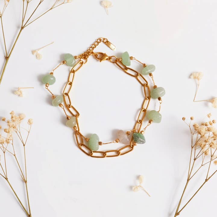 Bracciale Pietra Avventurina Verde per la vendita all'ingrosso da parte di Produtos Namasté