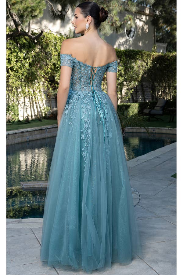 Babyfox Apparel – Vestido comprido - Mulher por atacado – Vestido de Linha A com Decote Ombro a Ombro e Bordado9