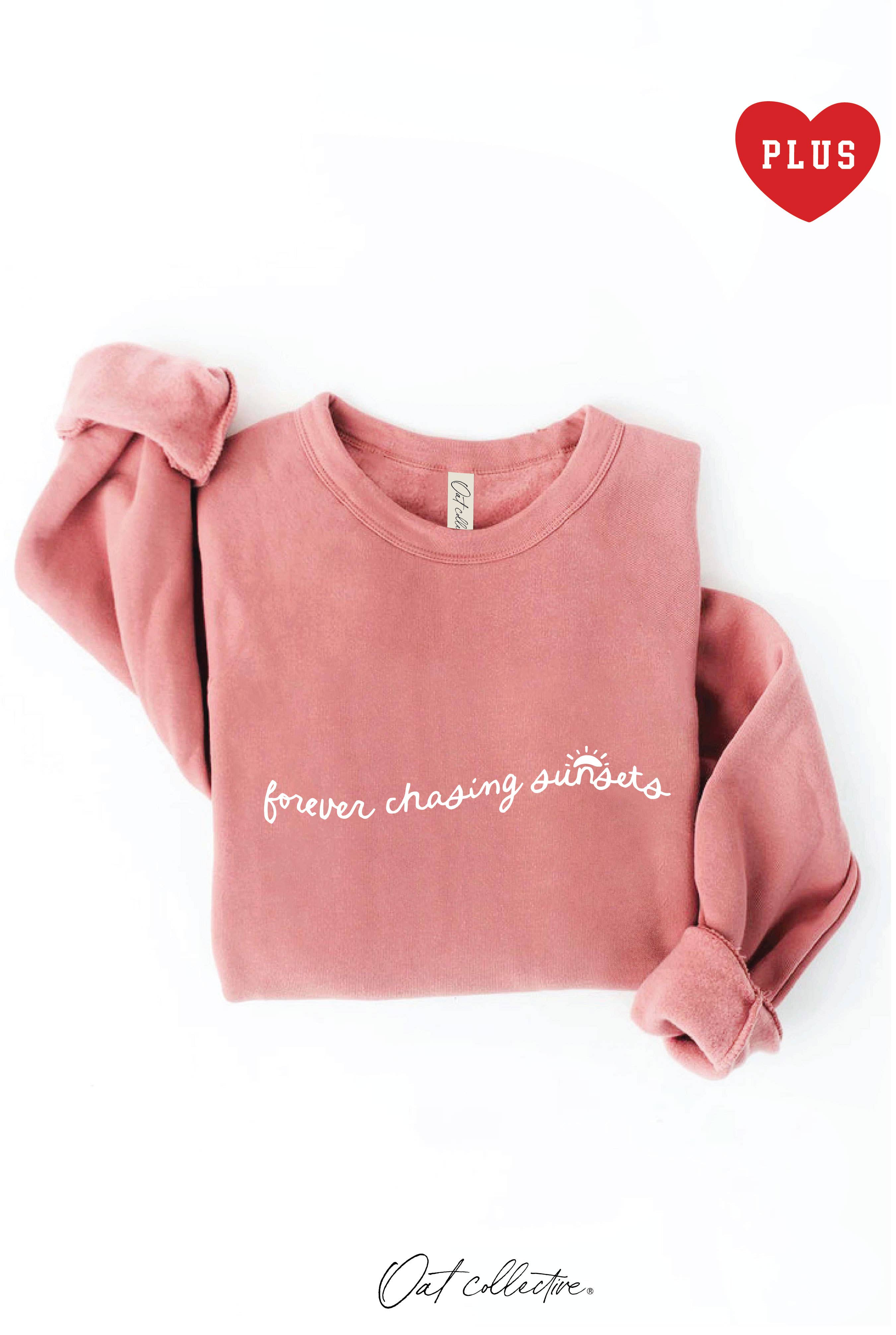 OAT COLLECTIVE - Wholesale Graphic Sweatshirt - Women's - FOREVER CHASING SUNSETS  Plus Graphic Sweatshirt17