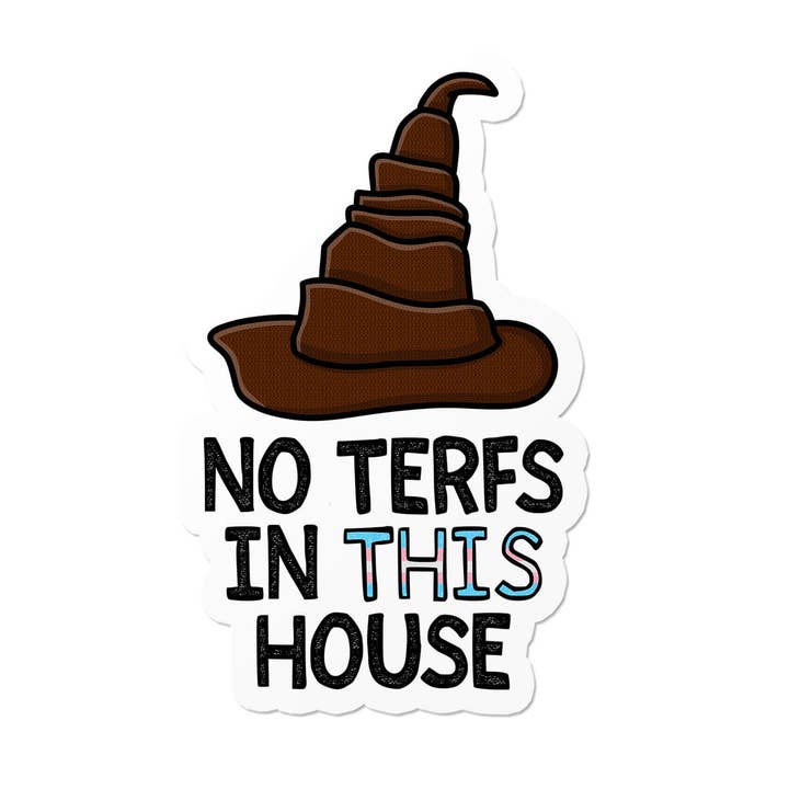 Sticker 'No TERFS in this house' | Activisme voor transgenderrechten voor wholesale door That Queer Card Co