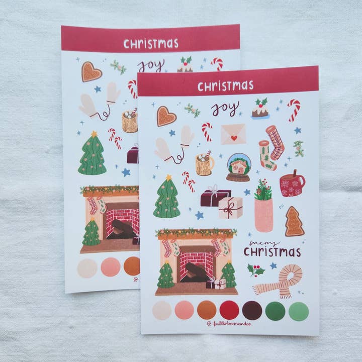 Full Bloom and Co. - Wholesale Sticker - Merry Christmas Sticker Sheet for Journaling and Scrapbook10