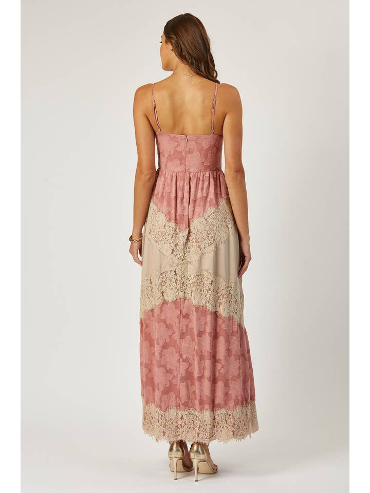 Isla Maude - Wholesale Dress - Women's - Charlotte lace and burnout maxi dress