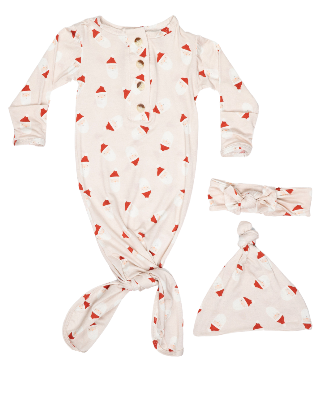 Stroller Society – wholesale Set med nattlinnen – baby – Knutet nyfödd sovdräkt med rosett och mössa - babykläder för flicka19