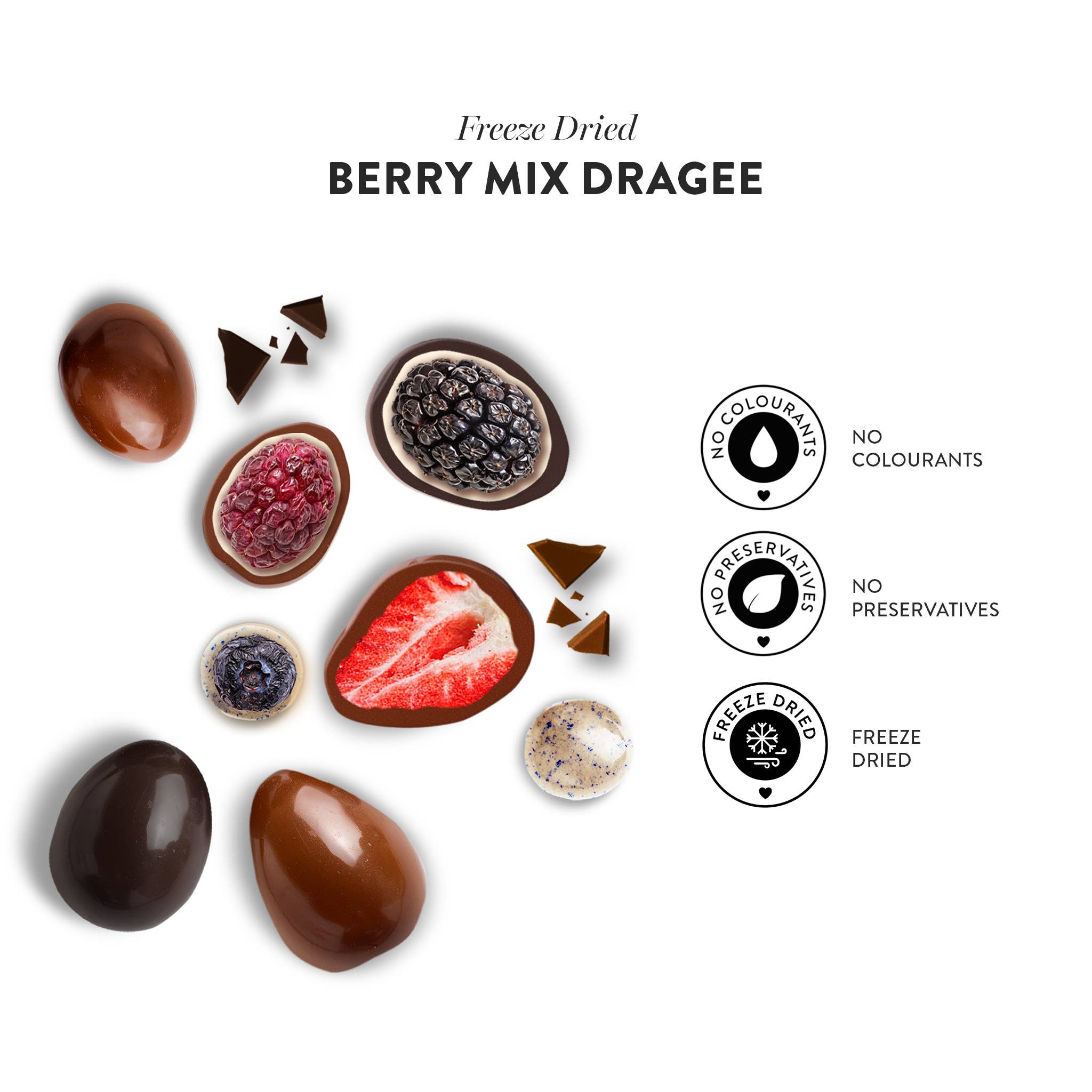 Patislove - Wholesale Chocolate Covered Sweets - Berry Mix Chocolate Coated Freeze Dried Dragee3
