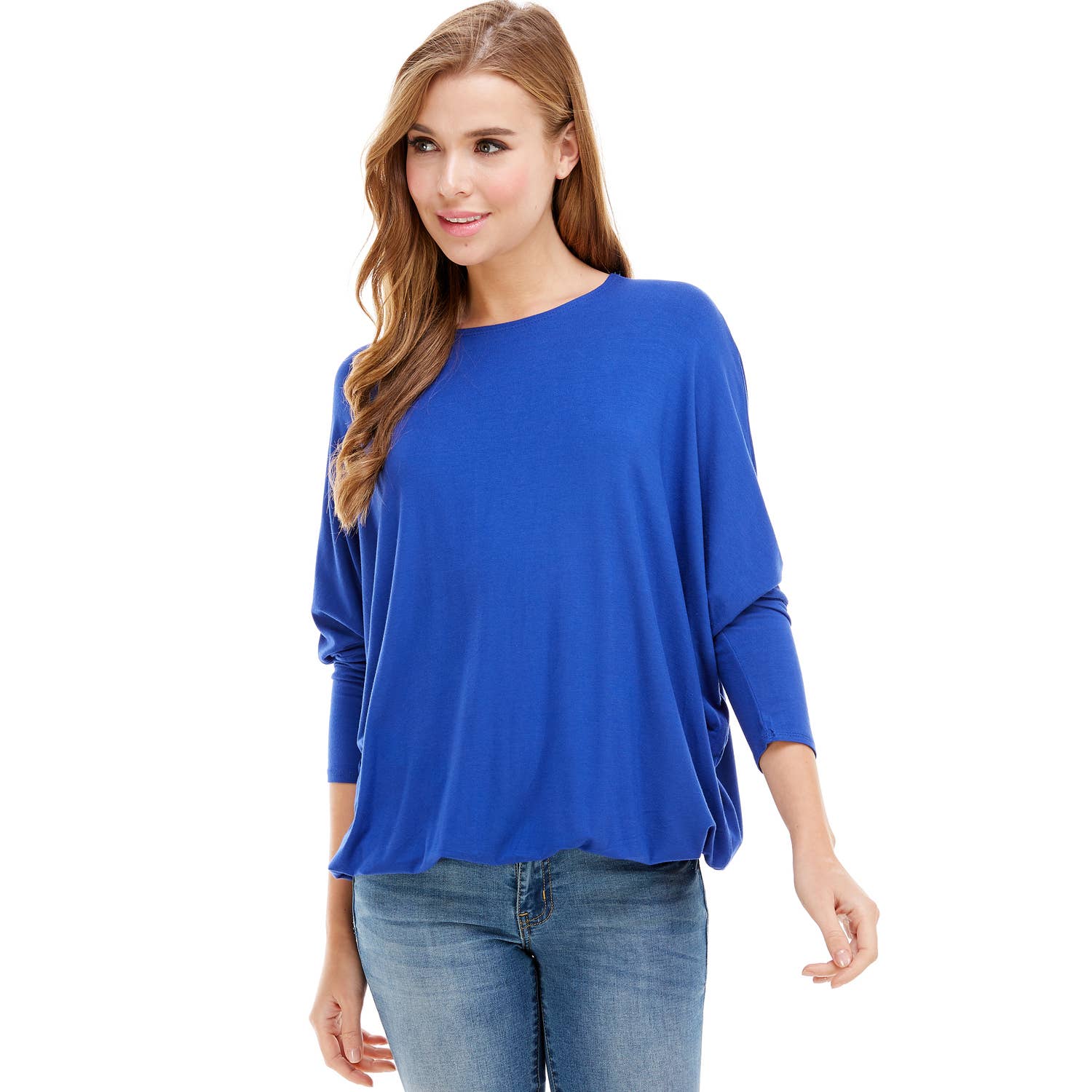 Azules Clothing - Wholesale Tunic - Women's - ATP-2309RS-DOLMAN Sleeve Elastic Bottom Hem Tunic9
